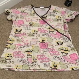 Xs SPONGEBOB SCRUB TOP